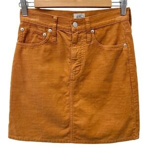 J. Crew Corduroy Mini Skirt Size 23 Camel Tan Cotton‎ Classic